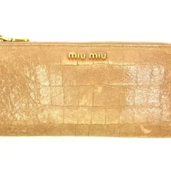 miumiu Wallet Purse Long Wallet Pink Woman Authentic Used